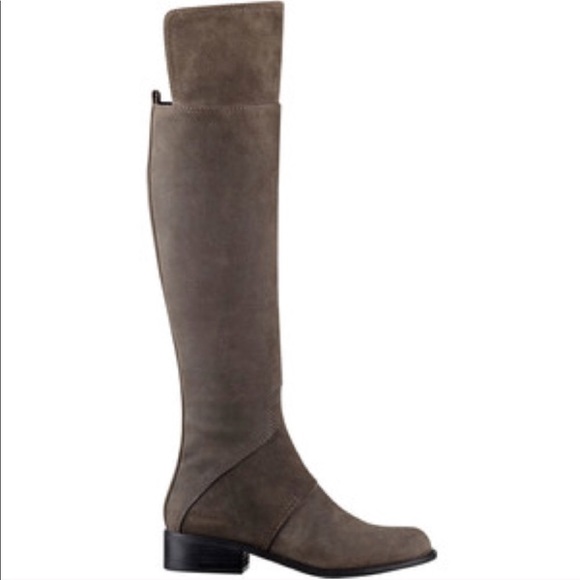 Nine West Shoes - Nine West Grey Noriko Suede Over the Knee Boots